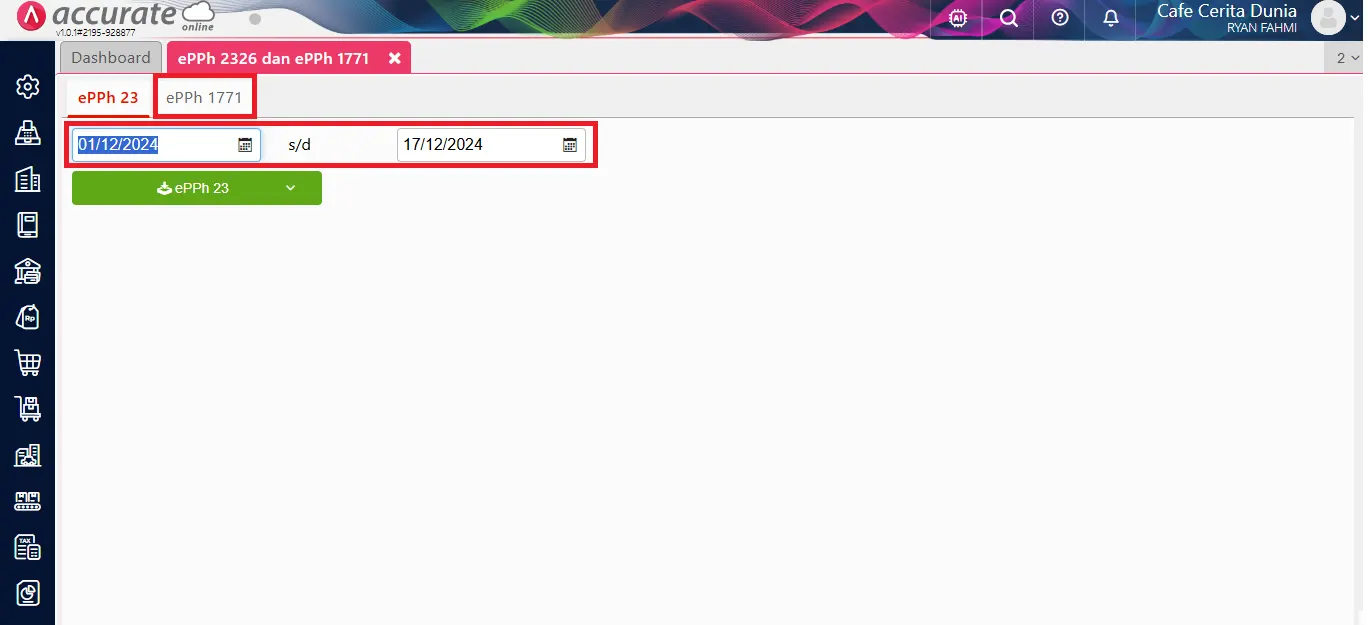 ekspor ePPh Accurate Online